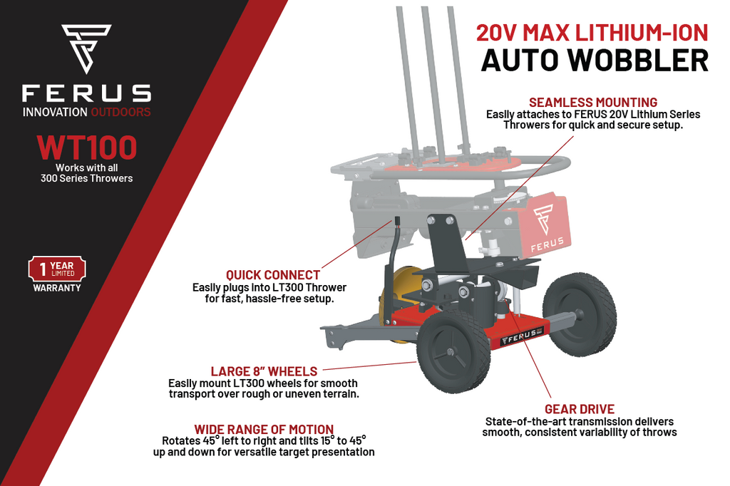 WT100 20 Volt Lithium-Ion Auto Wobbler for LT300 Clay Throwers